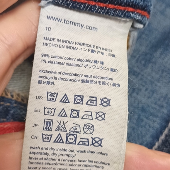 Tommy Hilfiger Women’s Boyfriend Patchwork Distressed Jeans Blue Sz 10 Relaxed - Picture 7 of 11